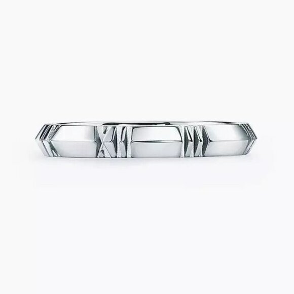 Authentic Tiffany & Co. Atlas X Closed Narrow Ring 18K White Gold Size 5 - Picture 4 of 6